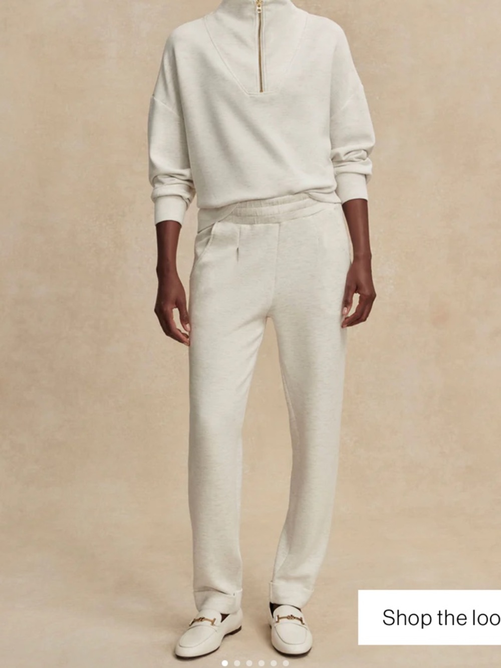Varley. The Rolled Cuff Pant 25”. Size Medium. Ivory Marl.